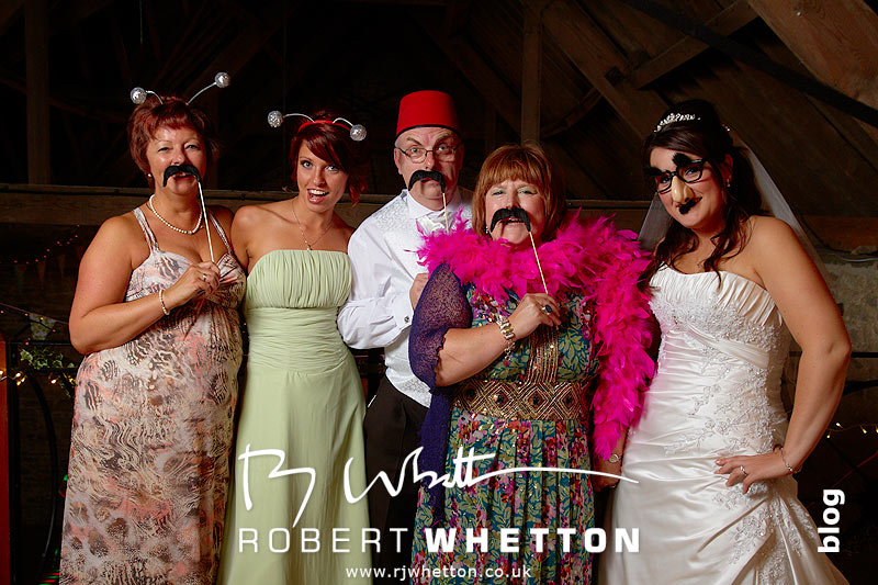 Wedding of Jo and Ben Christie at Kingston Country Courtyard, Swanage Wedding Fun Booth - Dorset Wedding Photographer Robert Whetton