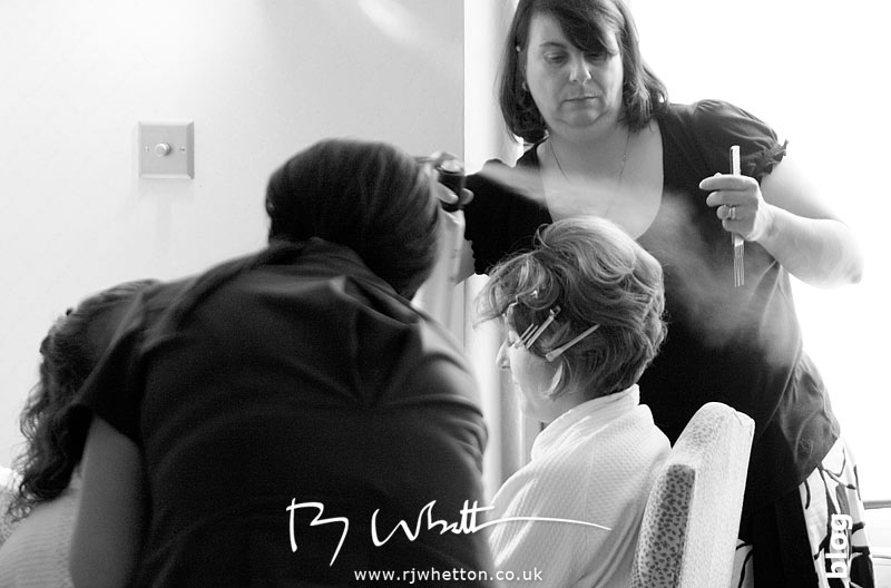 Rebecca spends some time having her hair done Rebecca spends some time having her hair done - Professional Wedding Photography Dorset