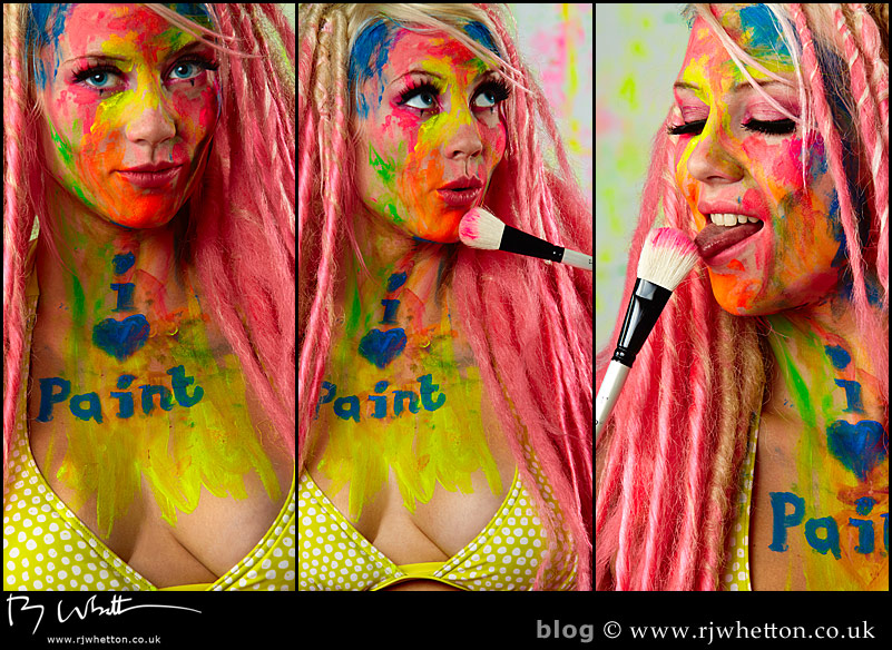 Pixie with body paints Pixie paints herself with body paint - Professional Portraits Dorset