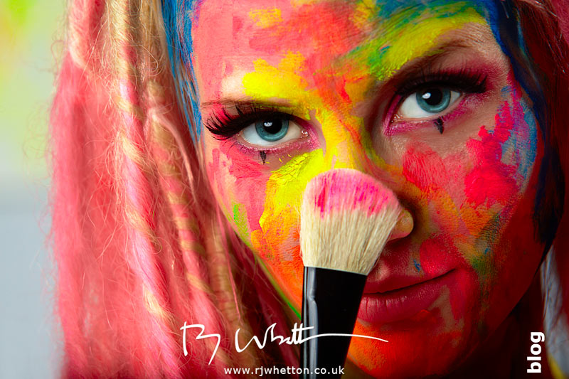 Pixie with body paints Pixie paints herself with body paint - Professional Portraits Dorset