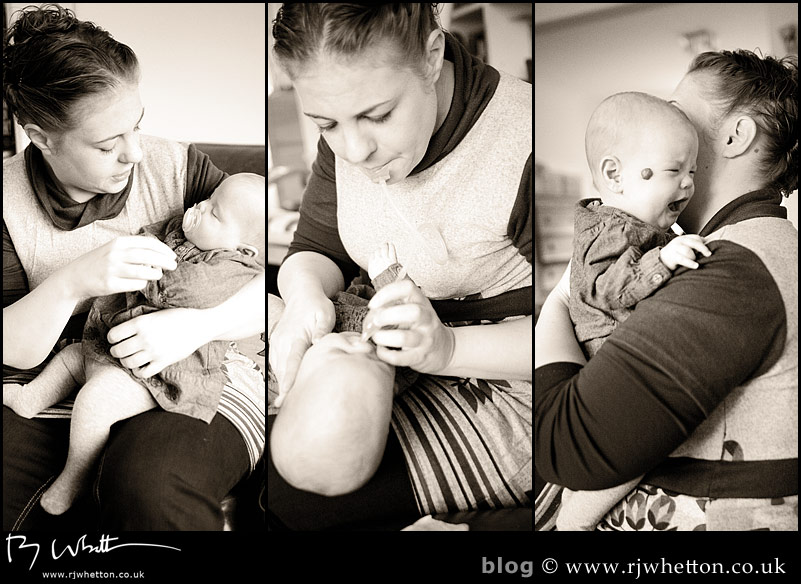 Mum clears out Harpers nose Harper not happy about Mum clearing her nose - Baby Portraits - Professional Portraits Dorset
