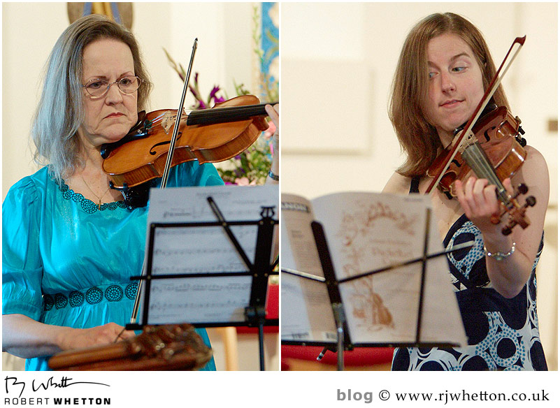 Wedding of Leah and Neil at St Marys, West Moors Violinists - Dorset Wedding Photographer Robert Whetton