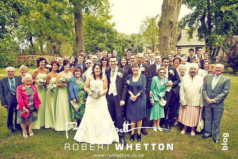 Wedding of Jo and Ben Christie at Kingston Country Courtyard, Swanage Large group photograph - Dorset Wedding Photographer Robert Whetton