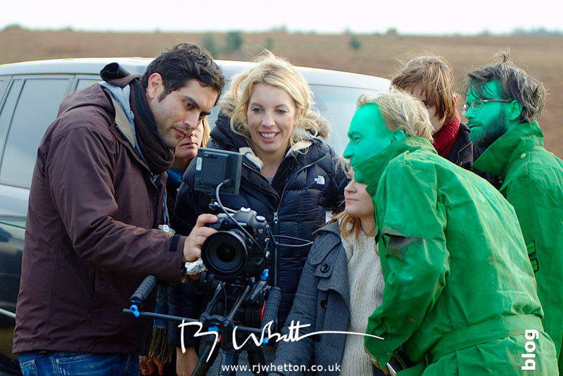 Reviewing crain footage Reviewing crain footage - Production Photography Dorset