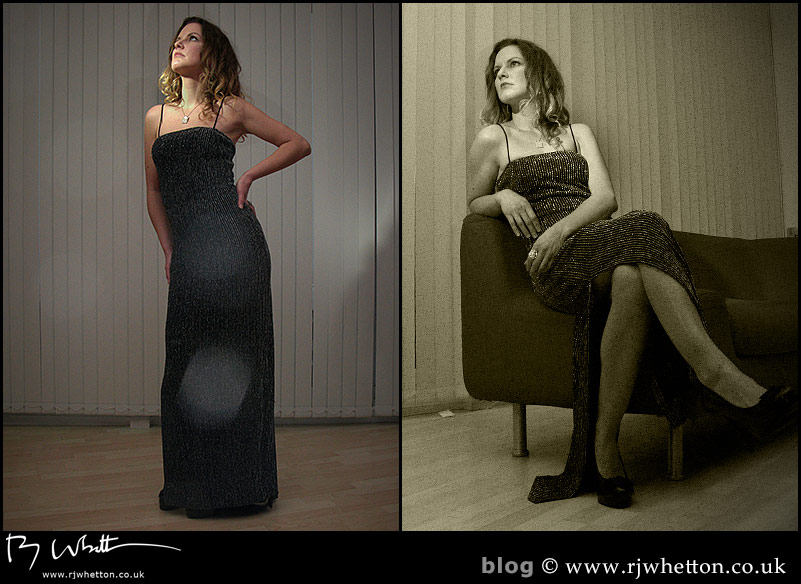 Kirstin Topol posing in evening dress - shot with Canon G9 Kirstin posing in evening dress
