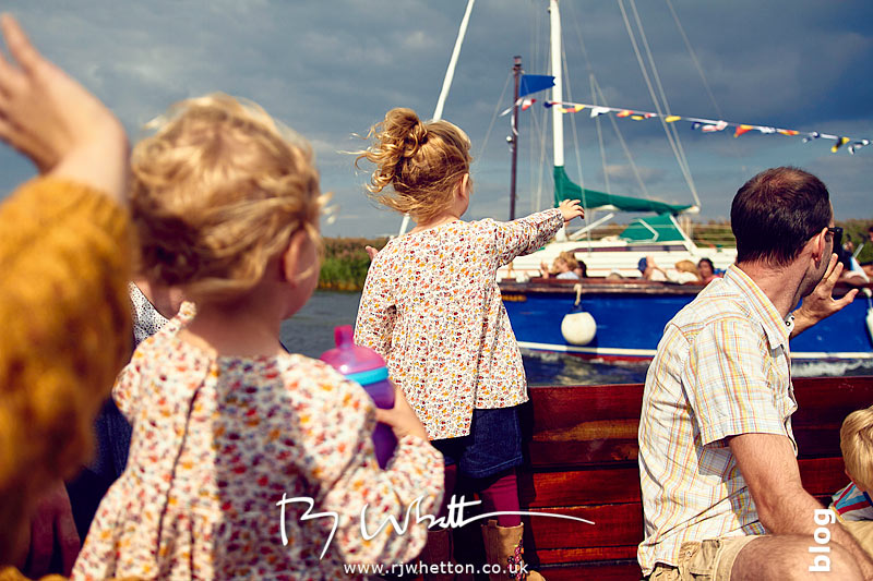 Everyone waving at boat Everyone waving at boat - Portrait Photography Dorset