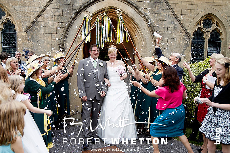 Wedding of Leah and Neil at St Marys, West Moors Confetti - Dorset Wedding Photographer Robert Whetton