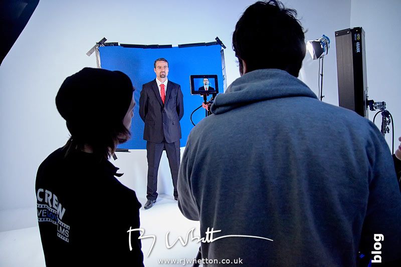 Denzil gets in front of the camera Yes Sir Boss - Not Guilty Production Still - Production Photography Dorset