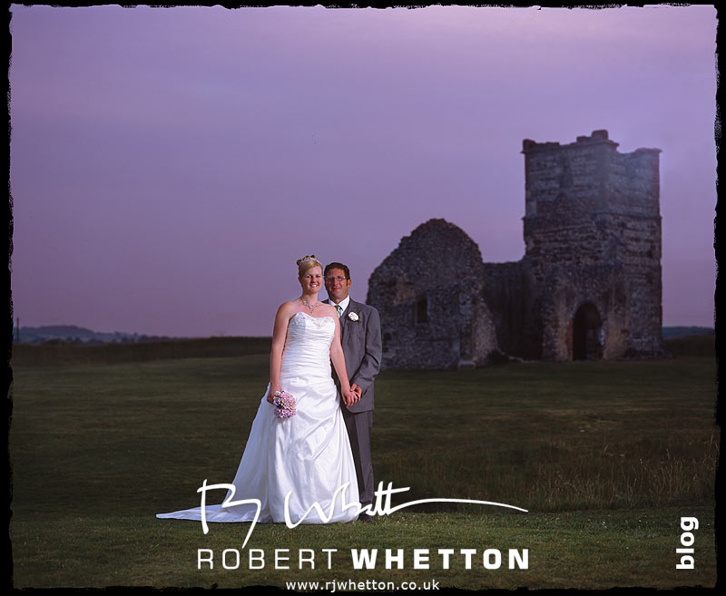 Wedding of Leah and Neil at St Marys, West Moors Knowlton Church Couple Shot - Dorset Wedding Photographer Robert Whetton