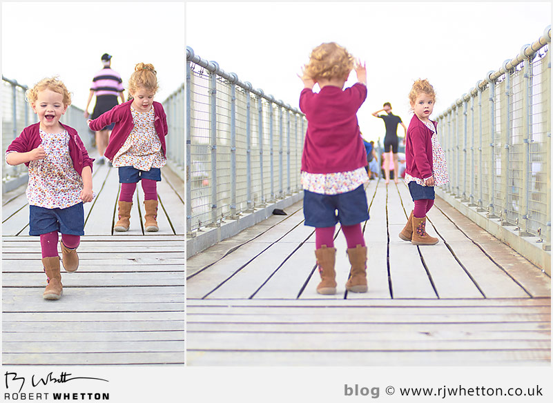 Harper and Scout play on the gang plank Harper and Scout play on the gang plank - Portrait Photography Dorset