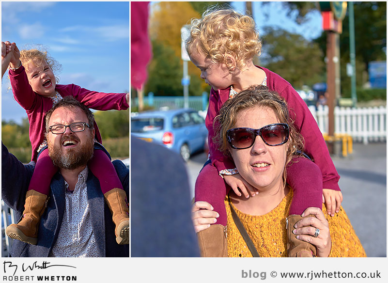 The girls get a shoulder carry to the car The girls get a shoulder carry to the car - Portrait Photography Dorset
