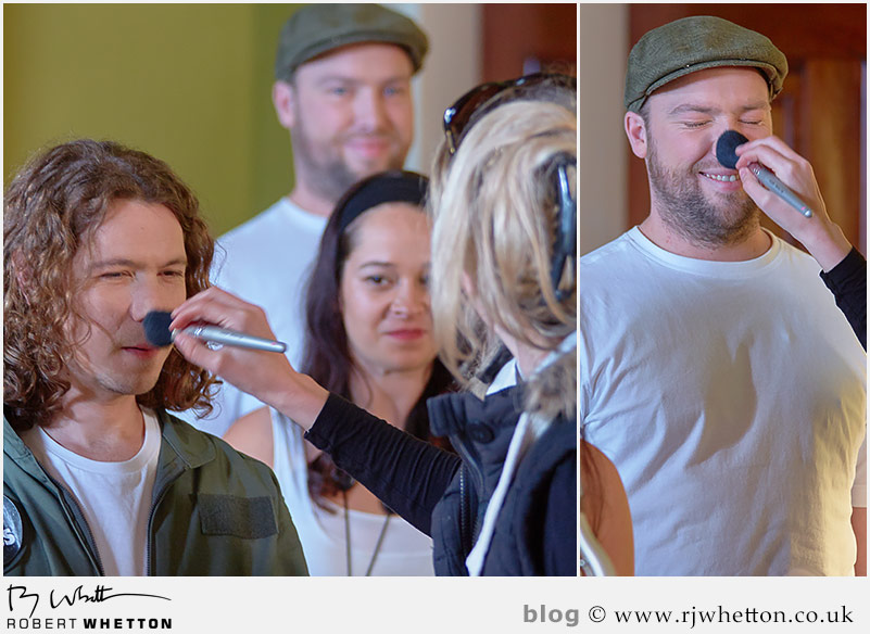 Last touch of make-up Yes Sir Boss - Not Guilty Production Still - Production Photography Dorset