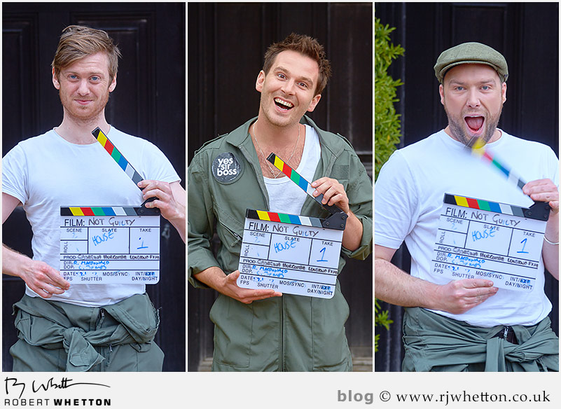 Fun portraits at the end of the filming Yes Sir Boss - Not Guilty Production Still - Production Photography Dorset