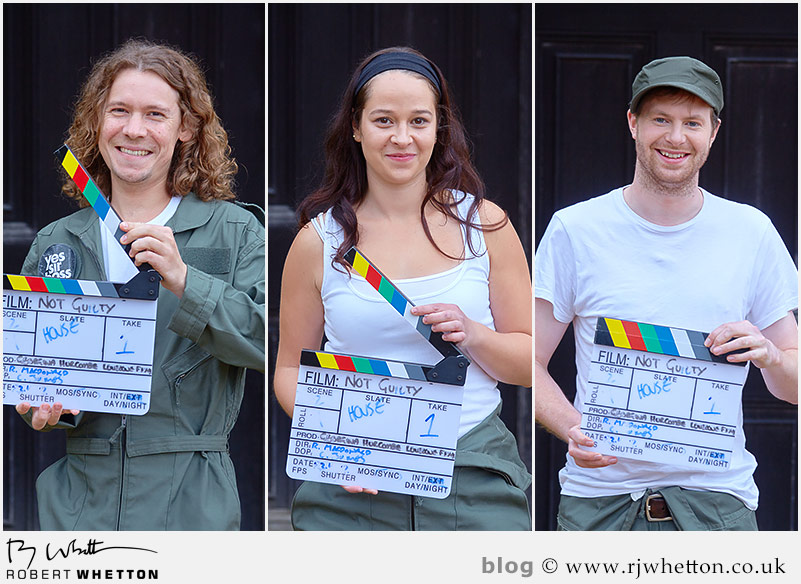 Fun portraits at the end of the filming Yes Sir Boss - Not Guilty Production Still - Production Photography Dorset